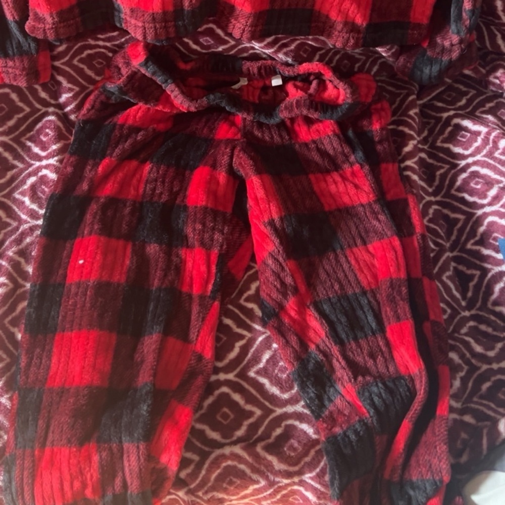 Red and Black Plaid Pajama Set